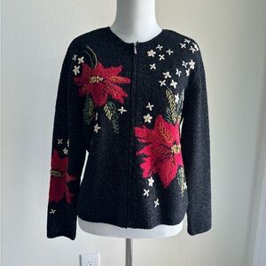 Talbots Holiday Zip Up Size S